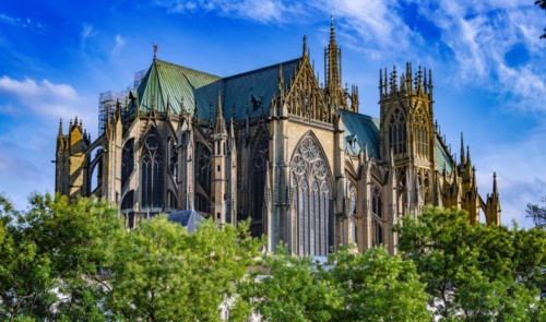 The Cathedral of Saint Stephen in Metz, France, Europe