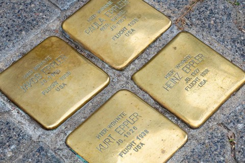 Stumbling stones in memory of Jewish citizens murdered or deported during the Nazi era