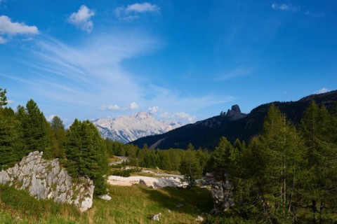 On the Passo di Falzarego between Cortina d'Ampezzo and Malga Castello. Falzarego Pass between