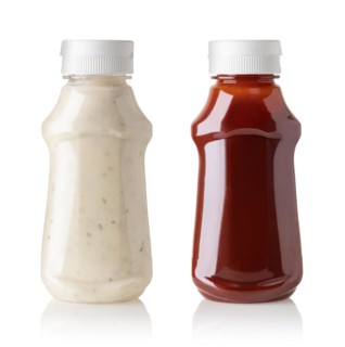 sauce bottle isolated on white background