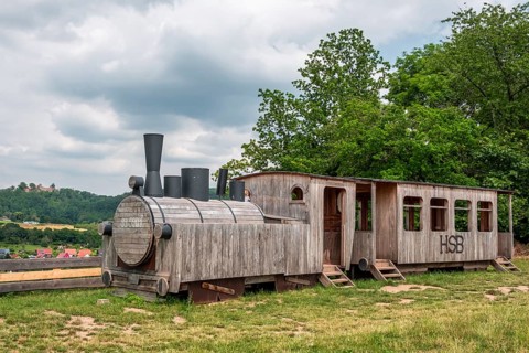 Postmark 99 Wooden steam locomotive Neustadt Harz