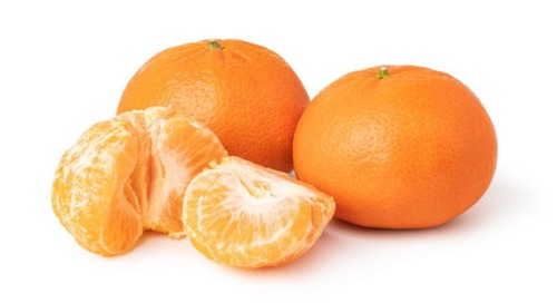 Ripe mandarines isolated on white background