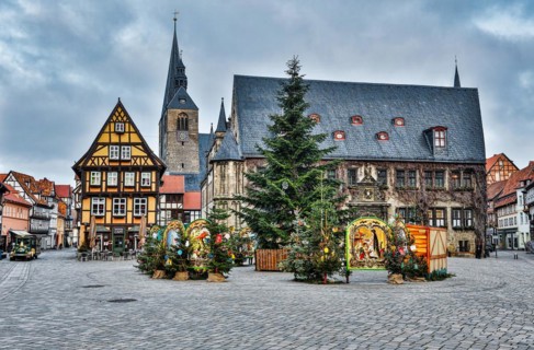 Pictures from the historic half-timbered town of Quedlinburg Harz Mountains