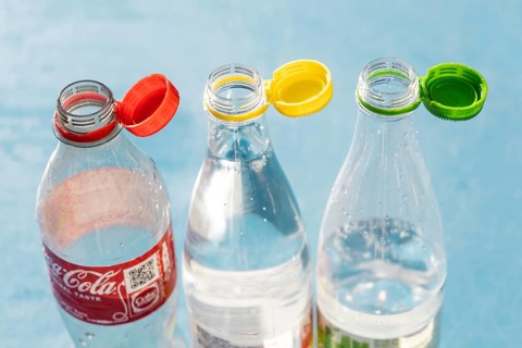 Single-use plastic caps also called SUP or tethered caps