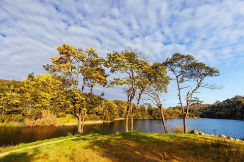 DERBY, AUSTRALIA, SEPTEMBER 22, 2022: Briseis Hole (Lake Derby) and the famous Floating Sauna in