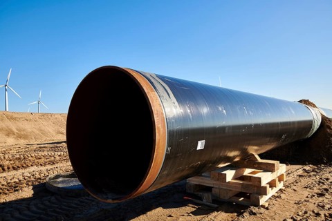 Construction site of the European natural gas pipeline EUGAL near Wrangelsburg Germany on 16.02