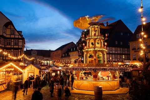Christmas Market Quedlinburg Harz Evening Atmosphere
