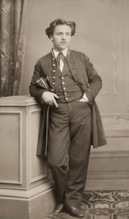 Gabriel Fauré in the uniform of a student at the Ecole Niedermeyer, digitally edited according to a