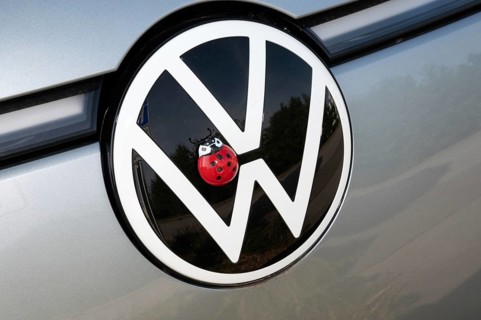 VW Volkswagen logo 2024 with artificial ladybird