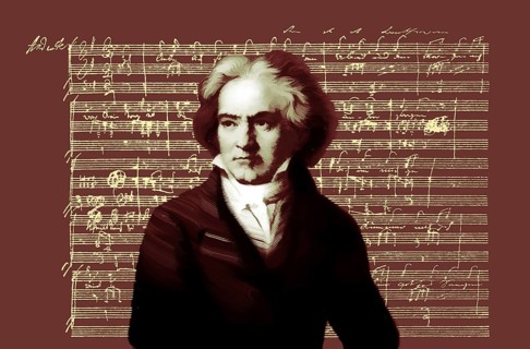 Hand-written musical notation, love song, Zärtliche Liebe, 1795, Ludwig van Beethoven, 1770 -1827,