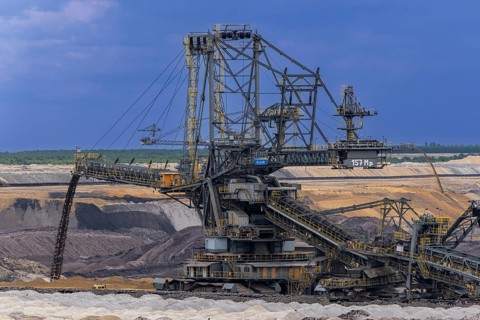 Stacker 1105 A2Rs 15400 in the Welzow-Süd opencast lignite mine of Lausitz Energie Bergbau AG