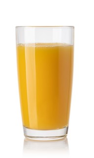 glass of orange juice isolated on white background with clipping path
