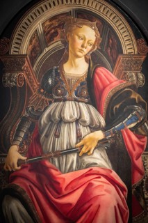 Florence, Italy - circa July 2021. Alessandro Botticelli - Fortitude, 1470. Renaissance Art in
