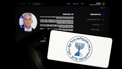 Stuttgart, Germany, 10-29-2023: Person holding smartphone with logo of Israeli national