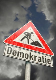 Symbolic image on the topic of democracy in crisis