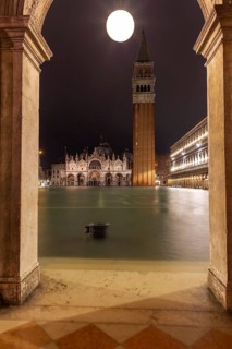 Flood, Acqua Alta, on St Mark's Square in Venice on 12 November 2019