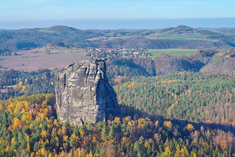 Falkenstein in Saxon Switzerland, Saxony, mountain Falkenstein in Saxon Switzerland in autumn,