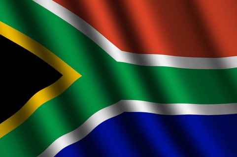 The South African Republic flag flying in the wind