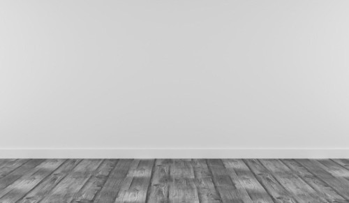 White room with grey wooden plank using as background, 3d rendering