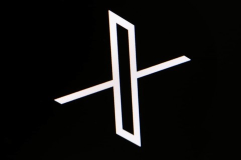 Symbolic image social media, close-up of a black screen with X logo on the website of the short