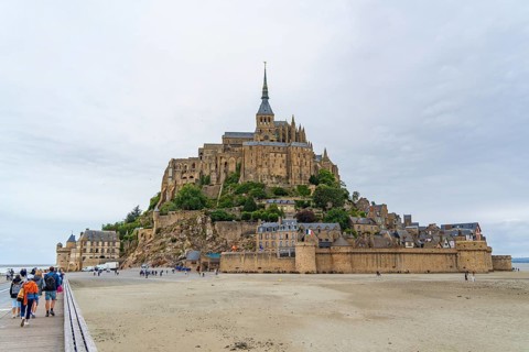 Mont Saint Michel, an UNESCO island in Normandy, France, Europe
