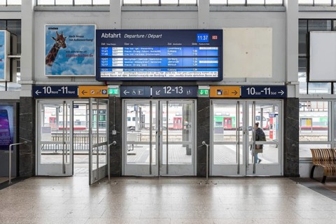Trier, Rhineland-Palatinate, Germany, 04 15 2019, Interior view of the Trier main railwaystation
