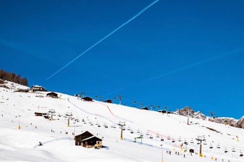 Ski slopes of Livigno in winter season