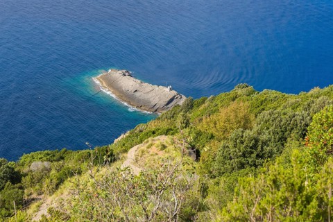 Promontory of Punta Chiappa in the regional Park of Portofino