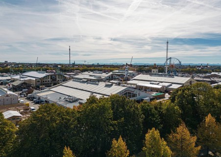 Two days after the end of Oktoberfest workers are dismantling the booths and tents. The teardown