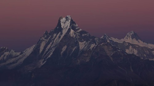 View from Mohare Danda, Annapurna Conservation Area, Nepal. Famous fish tail mountain Machapuchare