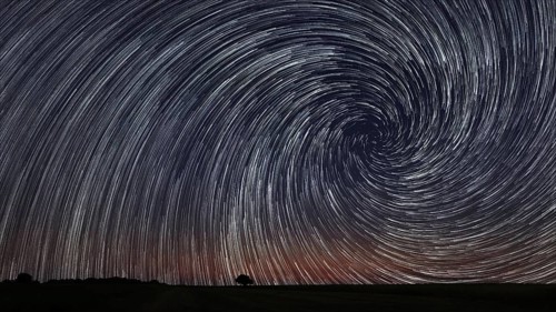 Star Trails over Night sky. Night sky startrails