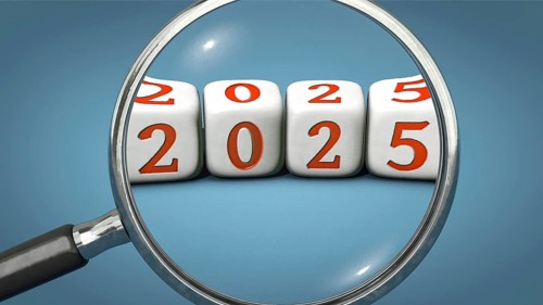 Symbolic image on the topic of the beginning of the year, turn of the year, year 2025