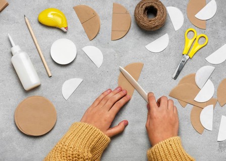 Step 2 Fold all the circles in half. Making honeycomb balls for Christmas. Handicrafts with