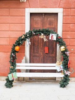 Christmas decorations, Cres, Cres Island, Kvarner Gulf Bay, Croatia, Europe