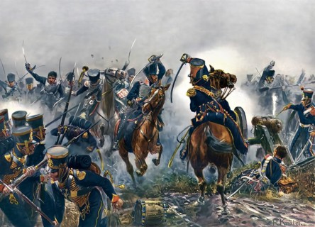 The injured major von Sohr leading the Brandenburg hussars near Möckern, 16 October 1813, Battle of