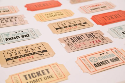 Vintage cinema tickets