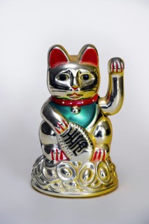 Japanese lucky charm, waving cat, Manekineko