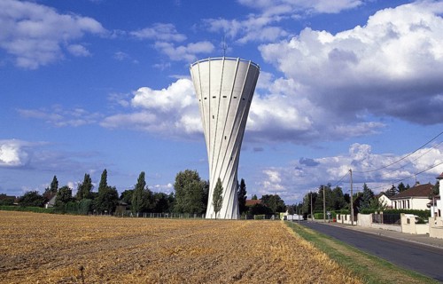 France, Water Tower at Essarts Le Roi City near Paris, Europe