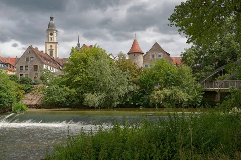 Fish ladder, crailsheim, jagst jagsttal, schwaebisch hall, baden-wuerttemberg, heilbronn-franken,
