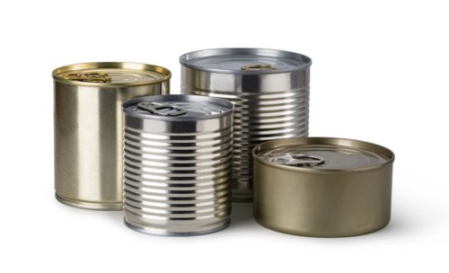 Closed tin can isolated on white