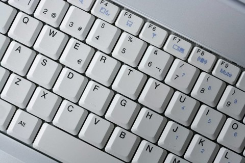 Computer laptop keyboard closeup macro photo