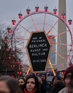 Germany, Berlin, 29 November 2024, funeral march of the cultural scene, demonstration against