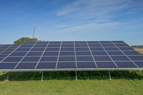 Solar park near Kläden, Stendal district, Saxony-Anhalt, Germany, Europe