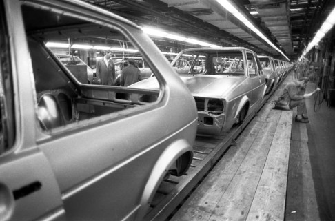 Production of the Golf at the VW plant on 10. 05. 1979 in Wolfsburg, Germany, Europe