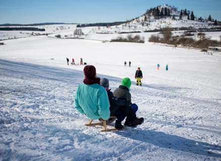 Sledging fun with toboggans