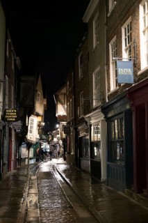 YORK, NORTH YORKSHIRE/UK - FEBRUARY 19 : View of buildings and architecture in the Shambles area of