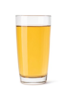 glass of Apple juice on a white background