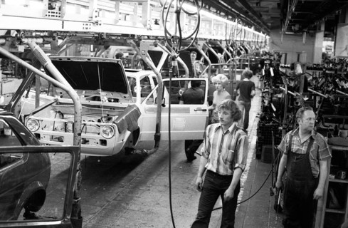 Production of the Golf at the VW plant on 10. 05. 1979 in Wolfsburg, Germany, Europe
