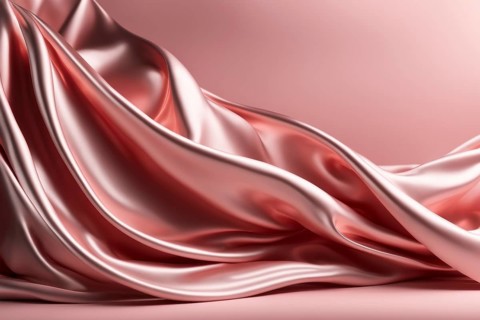 Smooth pink silk fabric flowing elegantly with a shiny surface, AI generated