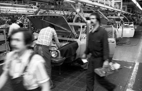 Production of the Golf at the VW plant on 10. 05. 1979 in Wolfsburg, Germany, Europe